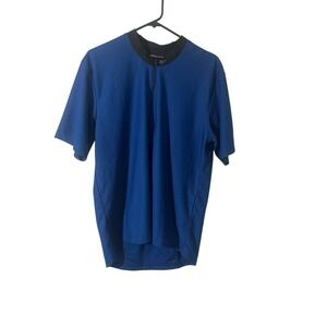 Fox Racing Blue Cycling Jersey Size Large NEW Short Sleeve Back Pocket Biking‎